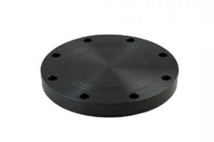 black color astm flange blind isolated on white background